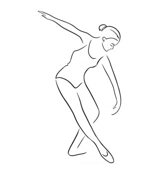 continuous-line-drawing-ballet-dancer-free-vector